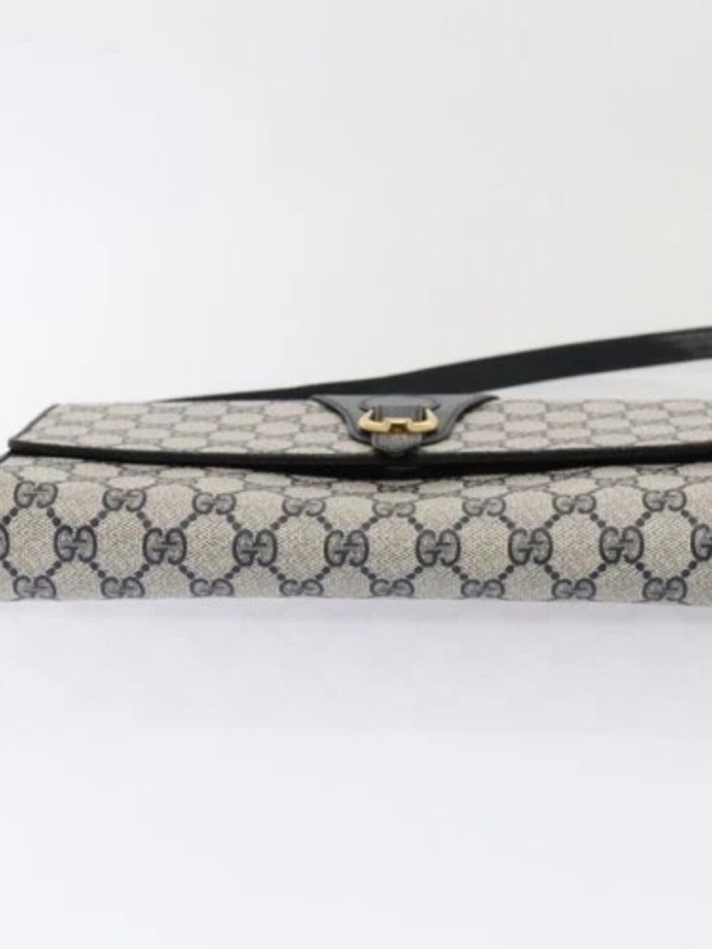 GUCCI GG Supreme Shoulder Bag PVC Leather Navy Gold 94 02 050 Auth ep5428 - Picture 5 of 16